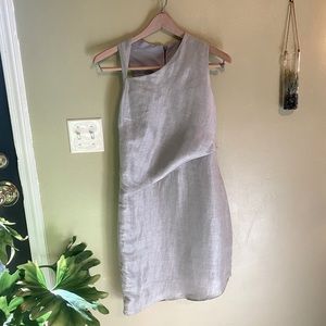 Helmut Lang Asymmetrical Linen & Silk Dress